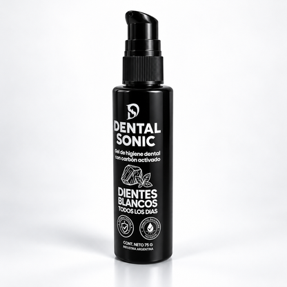 Pasta dental en gel con carbón activado Dental Sonic 75gr, vista lateral