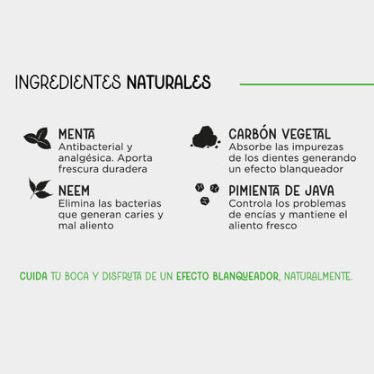 Pasta Dental Efecto Blanqueador Carbon y Menta en gel 100gr